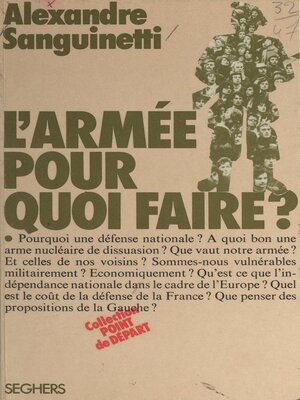 cover image of L'armée pour quoi faire ?